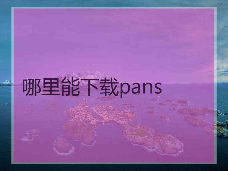 哪里能下载pans