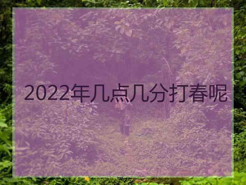 2022年几点几分打春呢