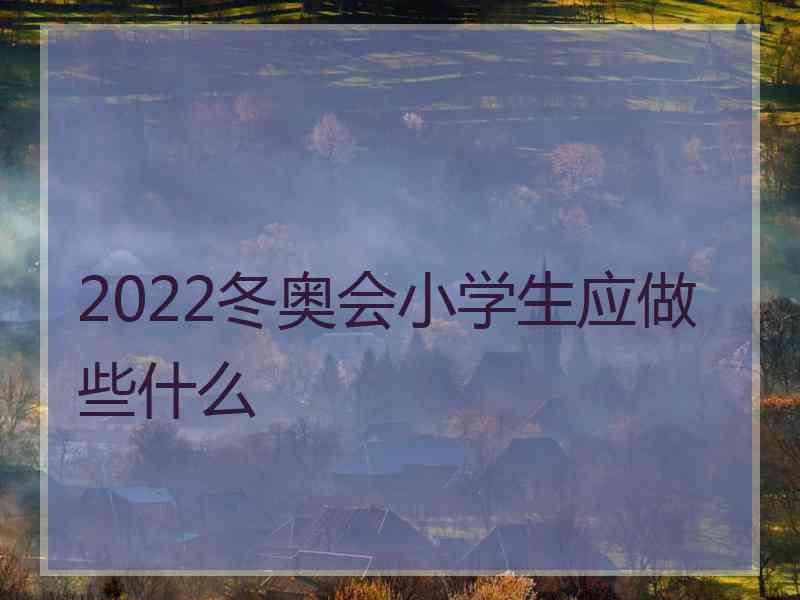 2022冬奥会小学生应做些什么