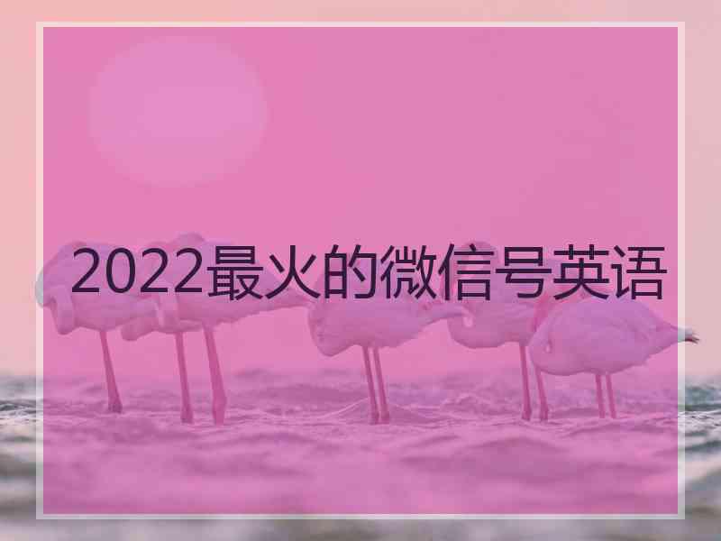 2022最火的微信号英语