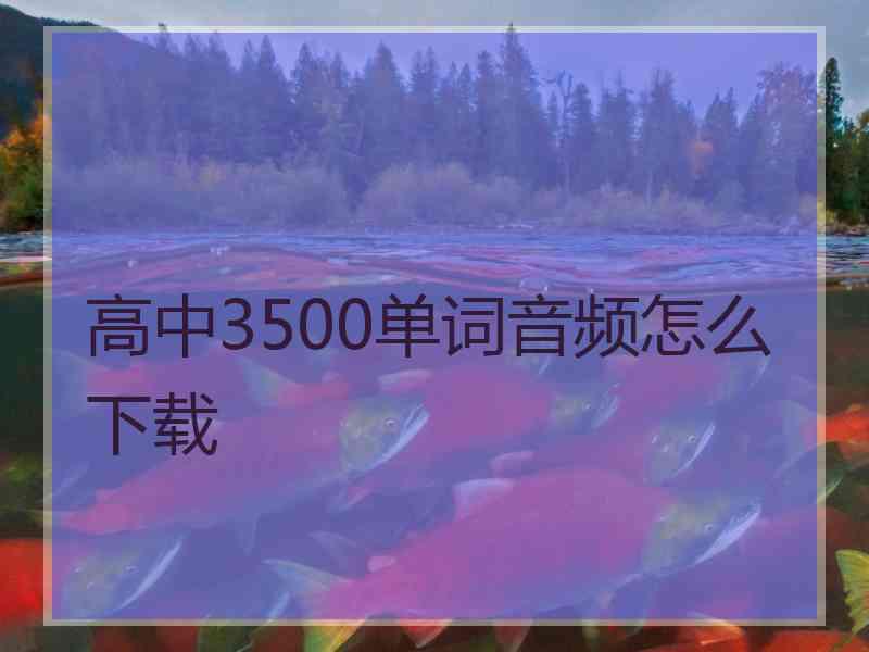 高中3500单词音频怎么下载