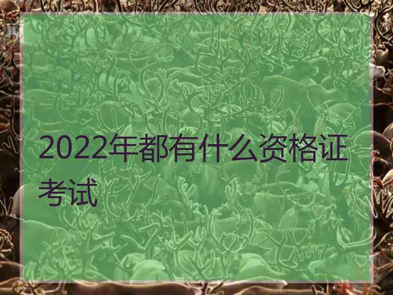 2022年都有什么资格证考试