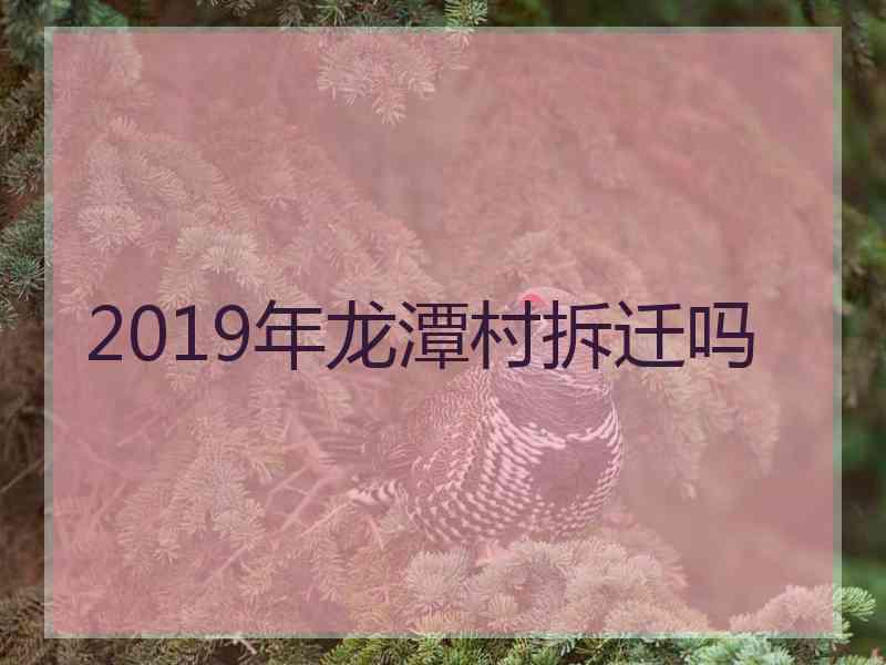 2019年龙潭村拆迁吗