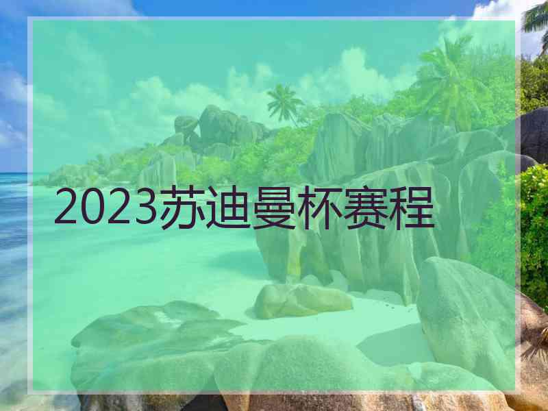 2023苏迪曼杯赛程