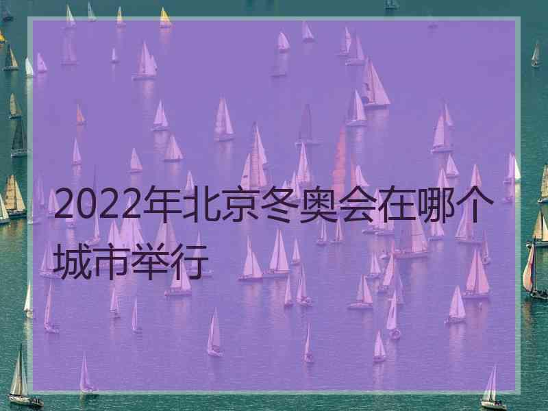 2022年北京冬奥会在哪个城市举行