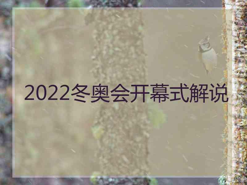 2022冬奥会开幕式解说