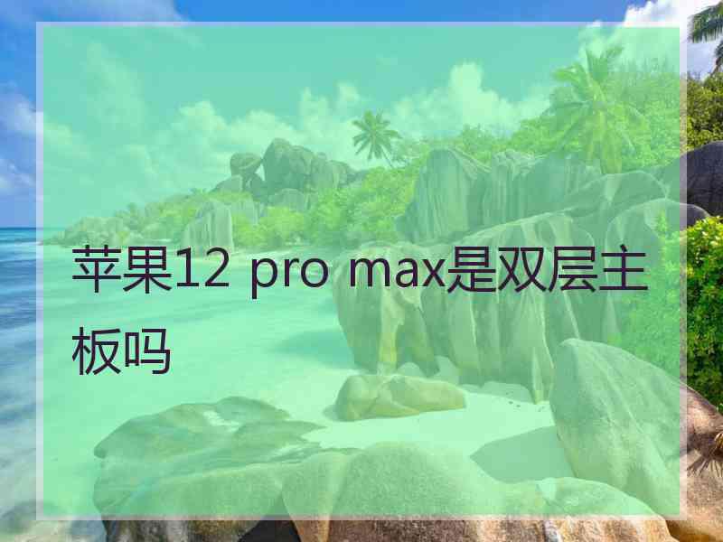 苹果12 pro max是双层主板吗