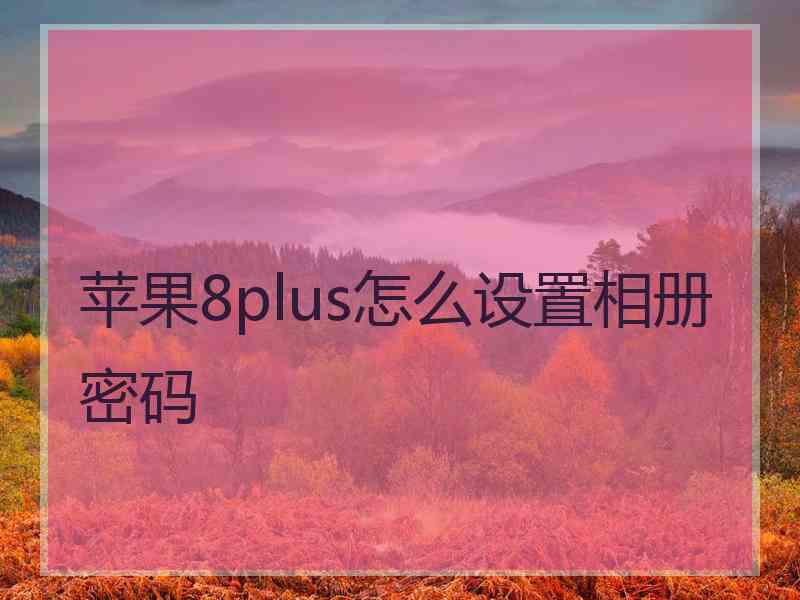 苹果8plus怎么设置相册密码