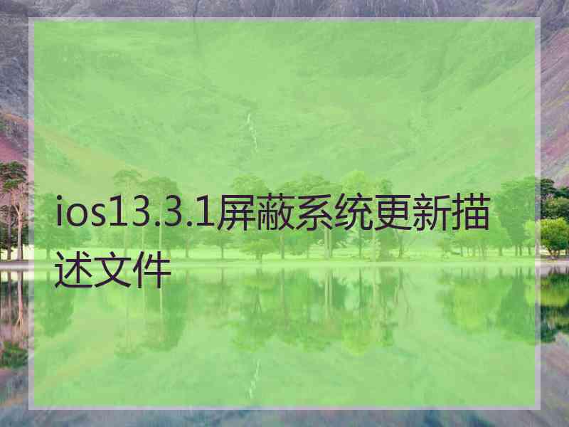 ios13.3.1屏蔽系统更新描述文件