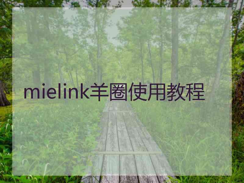 mielink羊圈使用教程