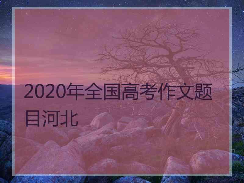 2020年全国高考作文题目河北