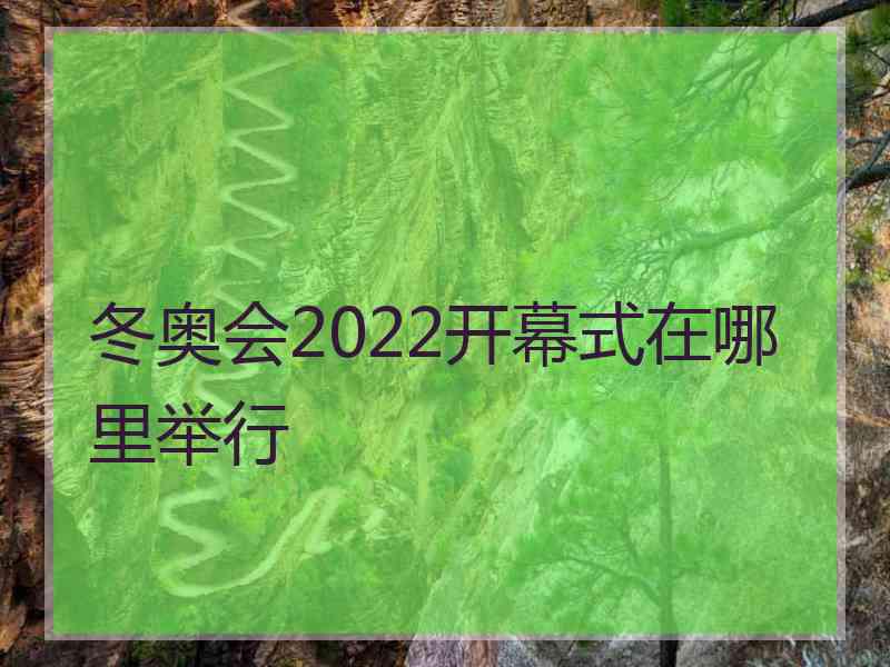 冬奥会2022开幕式在哪里举行