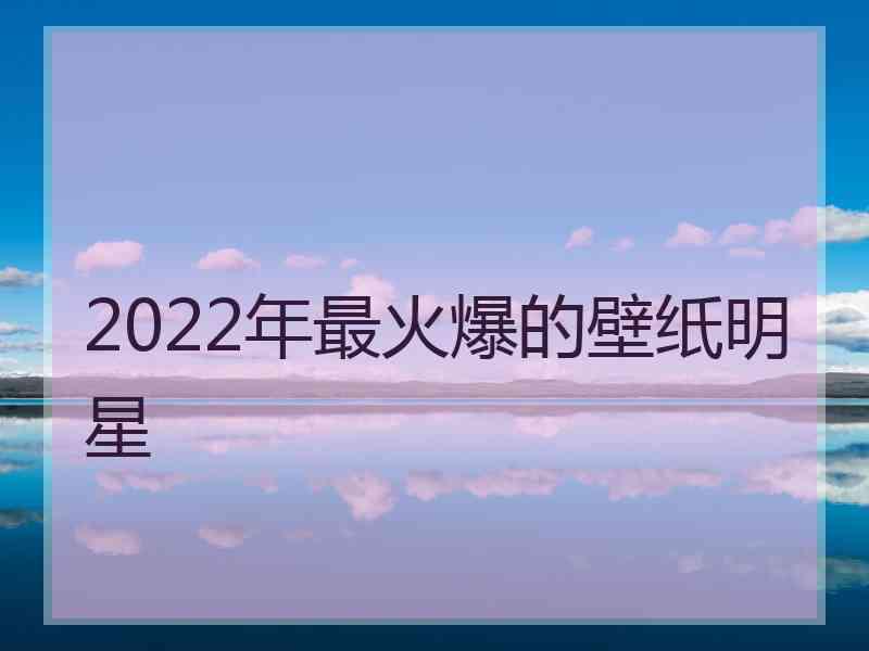 2022年最火爆的壁纸明星