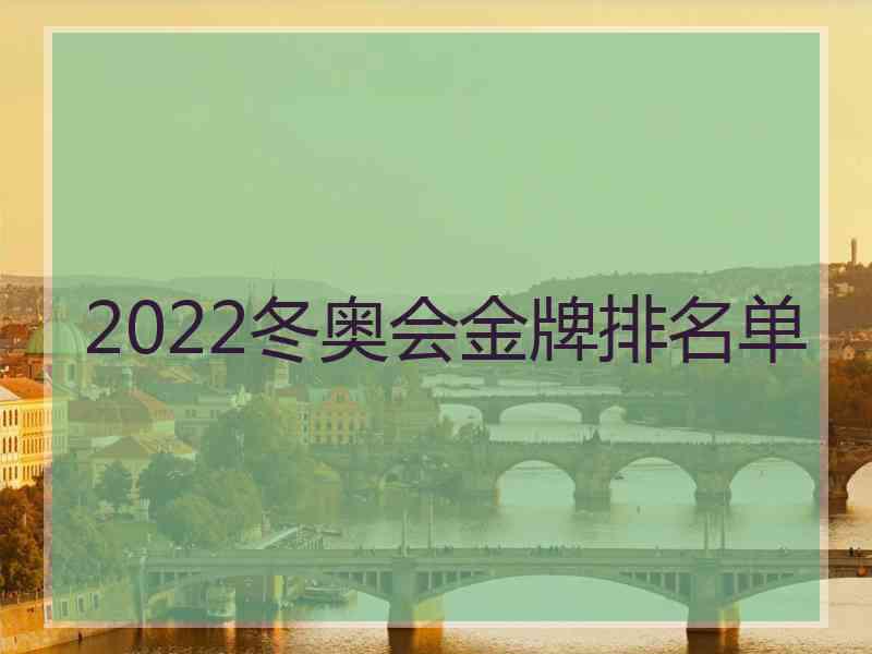 2022冬奥会金牌排名单