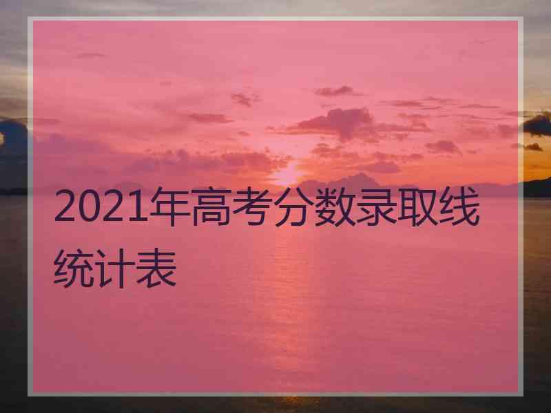 2021年高考分数录取线统计表