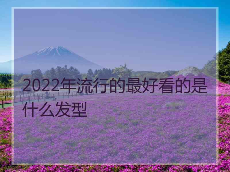 2022年流行的最好看的是什么发型