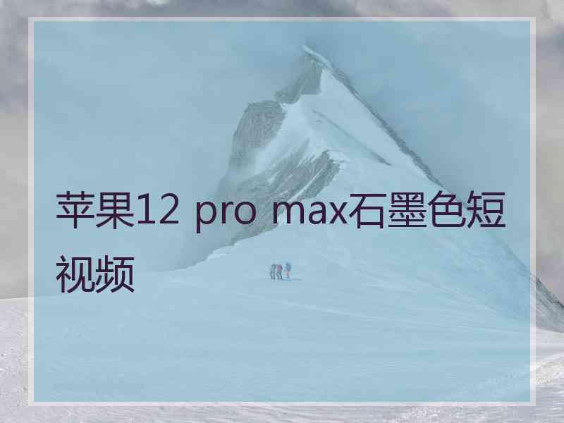 苹果12 pro max石墨色短视频