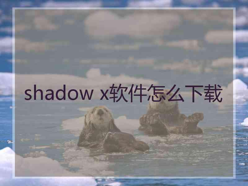 shadow x软件怎么下载