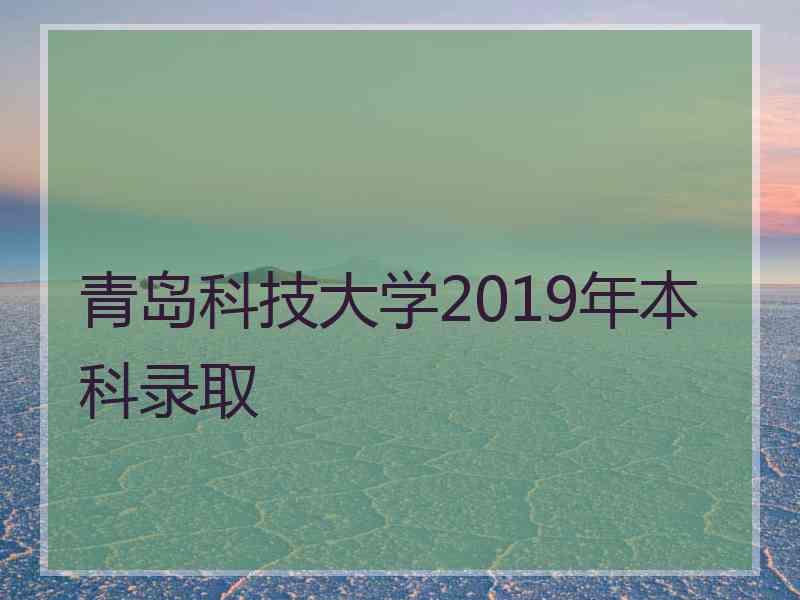 青岛科技大学2019年本科录取