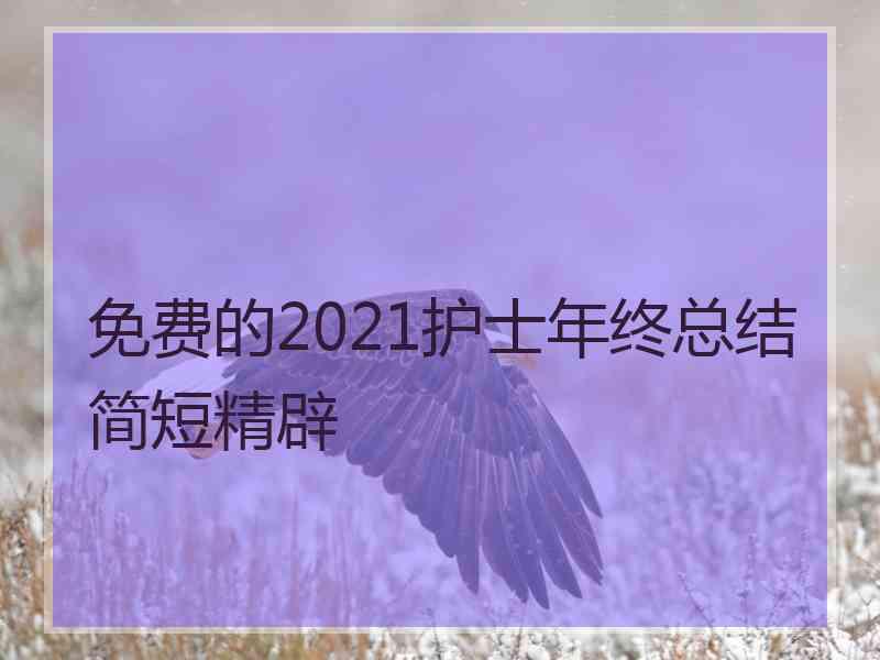 免费的2021护士年终总结简短精辟