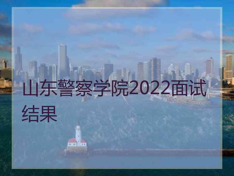 山东警察学院2022面试结果