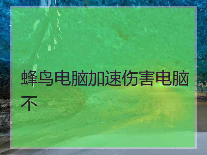 蜂鸟电脑加速伤害电脑不