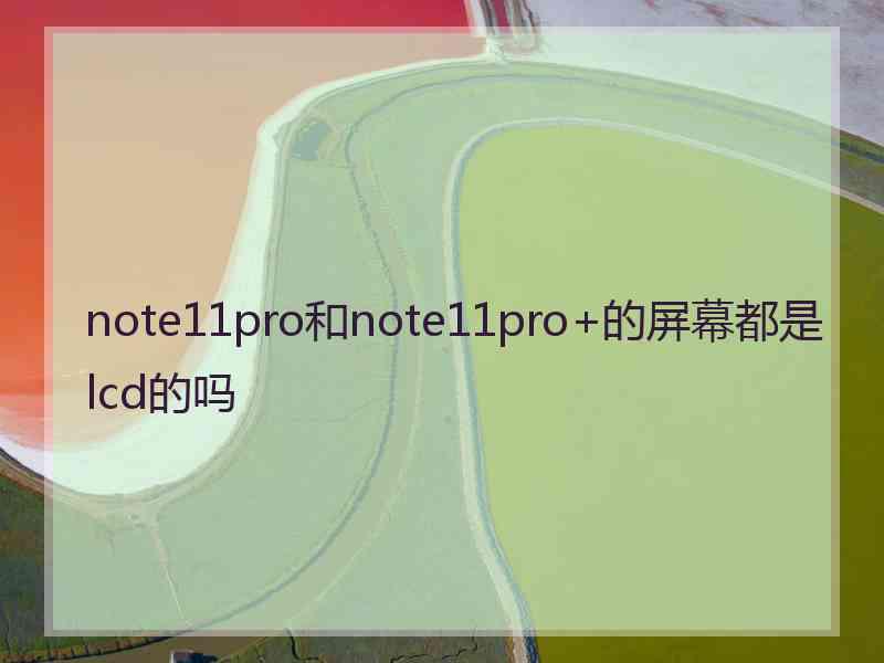 note11pro和note11pro+的屏幕都是lcd的吗