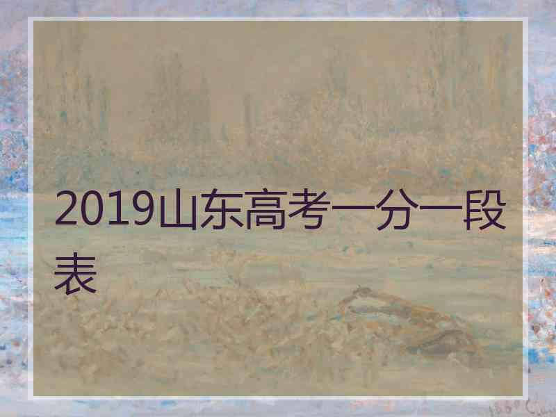 2019山东高考一分一段表