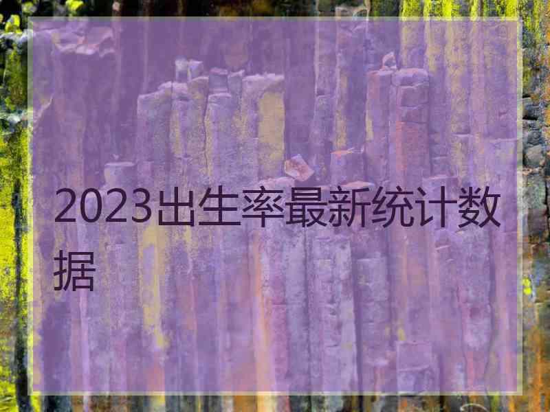 2023出生率最新统计数据