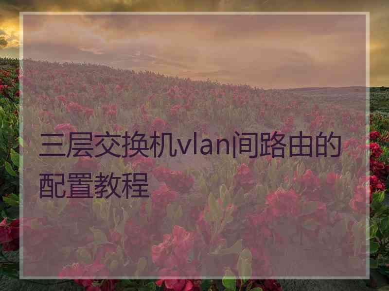 三层交换机vlan间路由的配置教程