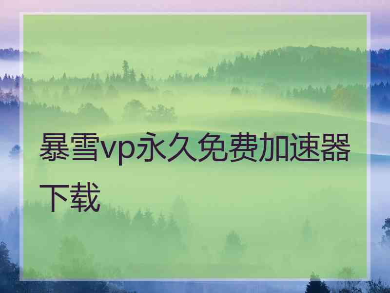 暴雪vp永久免费加速器下载