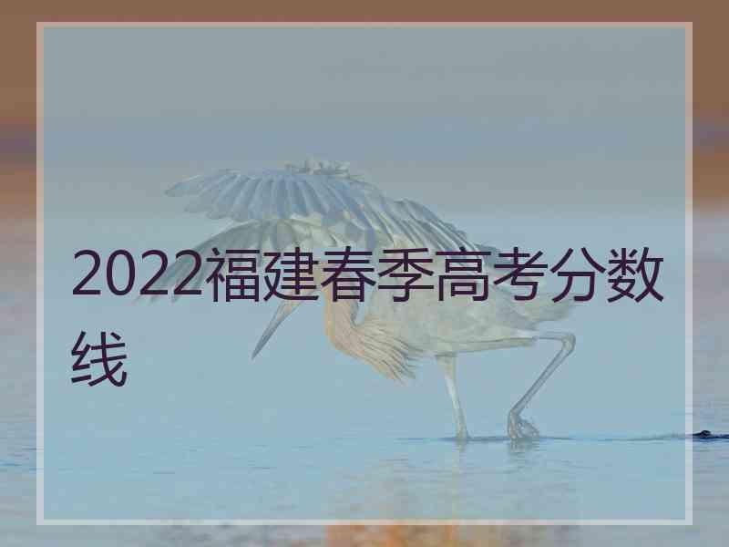 2022福建春季高考分数线