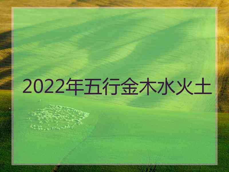 2022年五行金木水火土