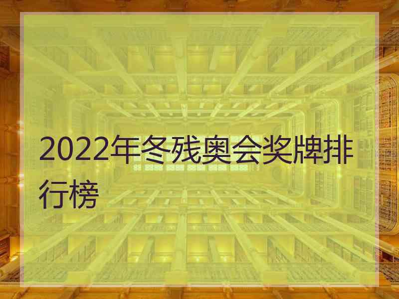 2022年冬残奥会奖牌排行榜