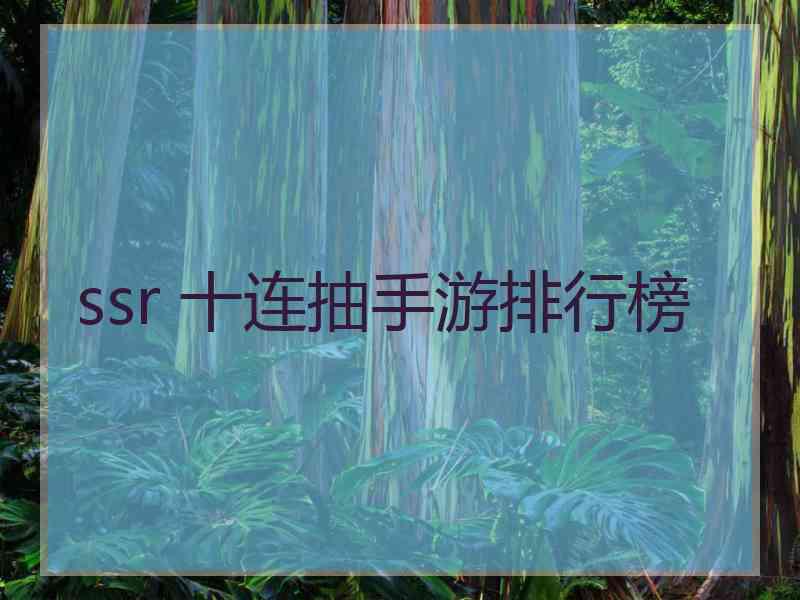 ssr 十连抽手游排行榜