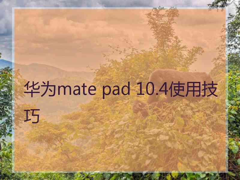 华为mate pad 10.4使用技巧