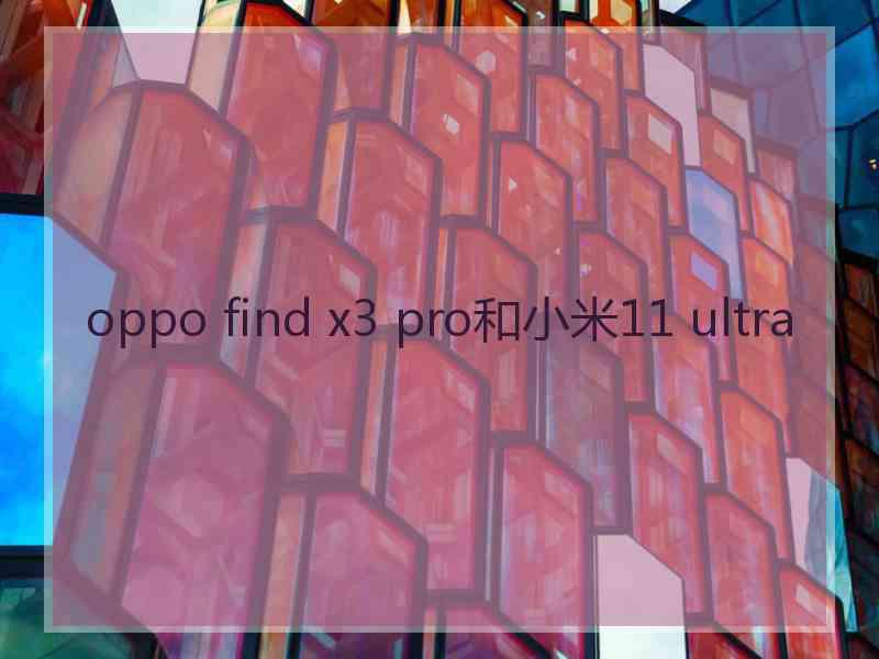 oppo find x3 pro和小米11 ultra