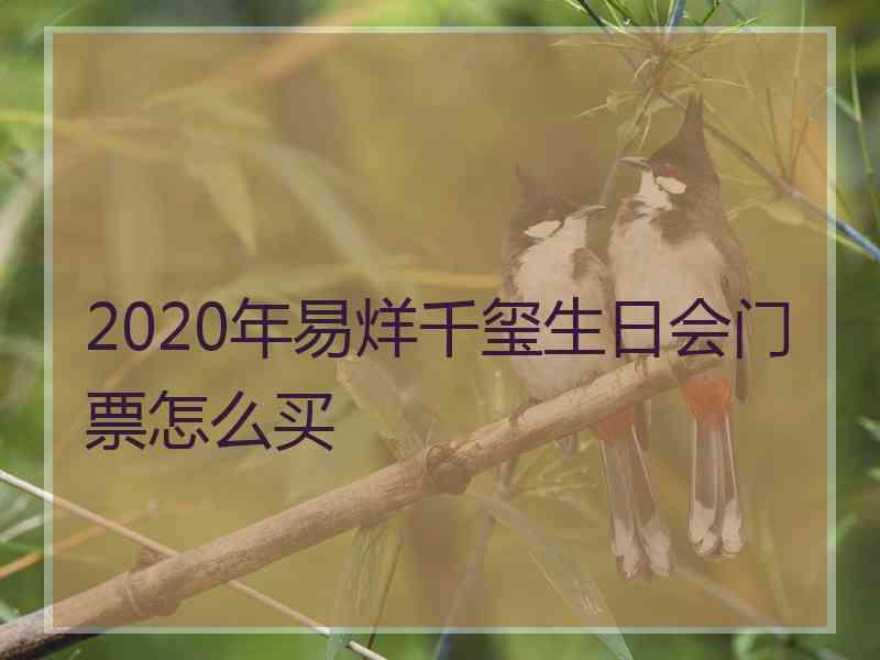 2020年易烊千玺生日会门票怎么买