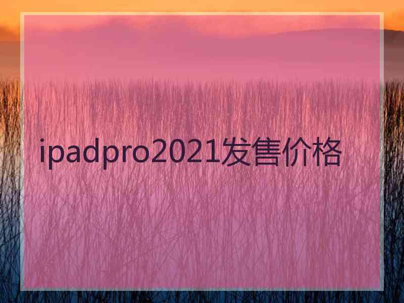 ipadpro2021发售价格