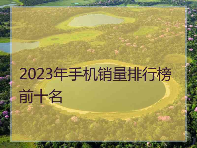 2023年手机销量排行榜前十名