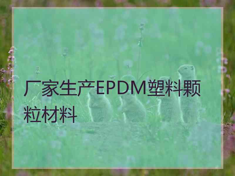 厂家生产EPDM塑料颗粒材料