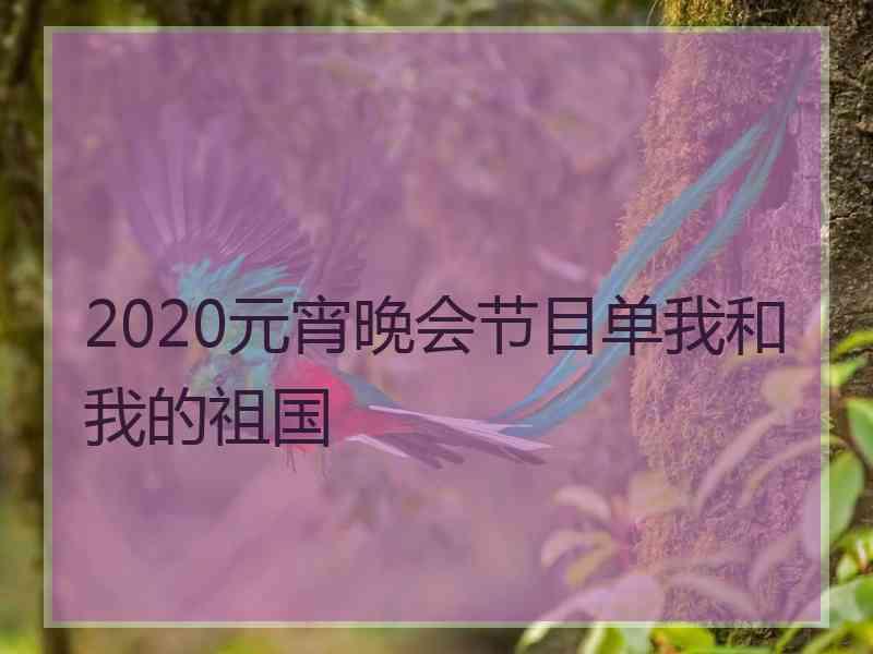 2020元宵晚会节目单我和我的祖国