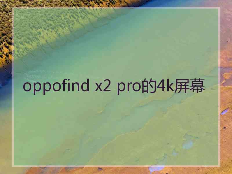 oppofind x2 pro的4k屏幕