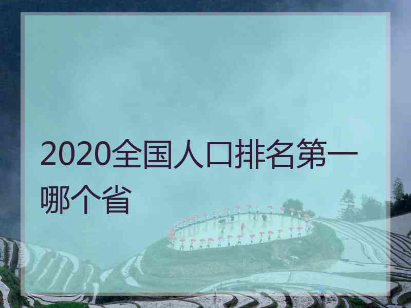 2020全国人口排名第一哪个省