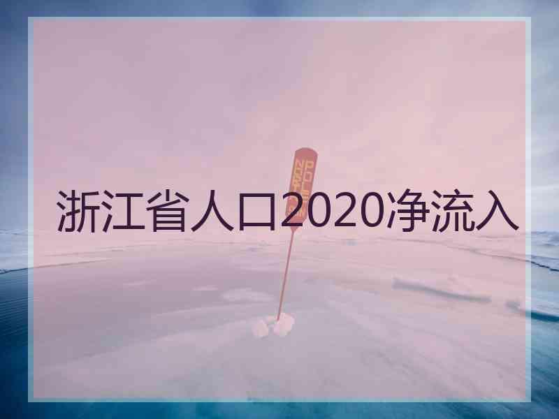 浙江省人口2020净流入