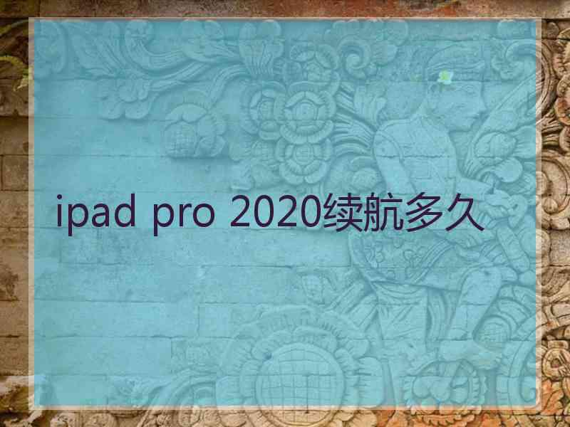 ipad pro 2020续航多久