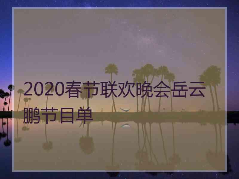 2020春节联欢晚会岳云鹏节目单