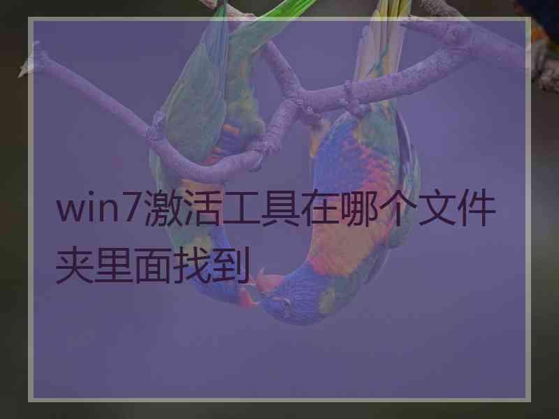 win7激活工具在哪个文件夹里面找到