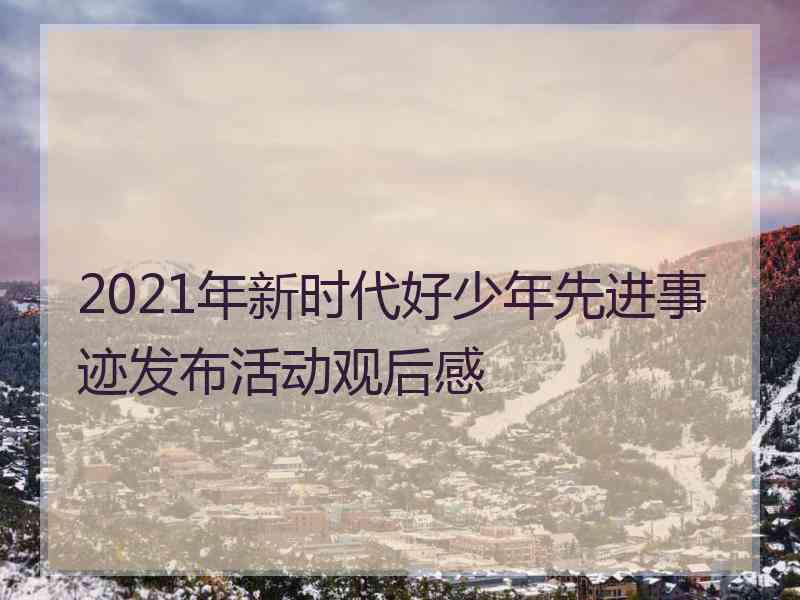 2021年新时代好少年先进事迹发布活动观后感