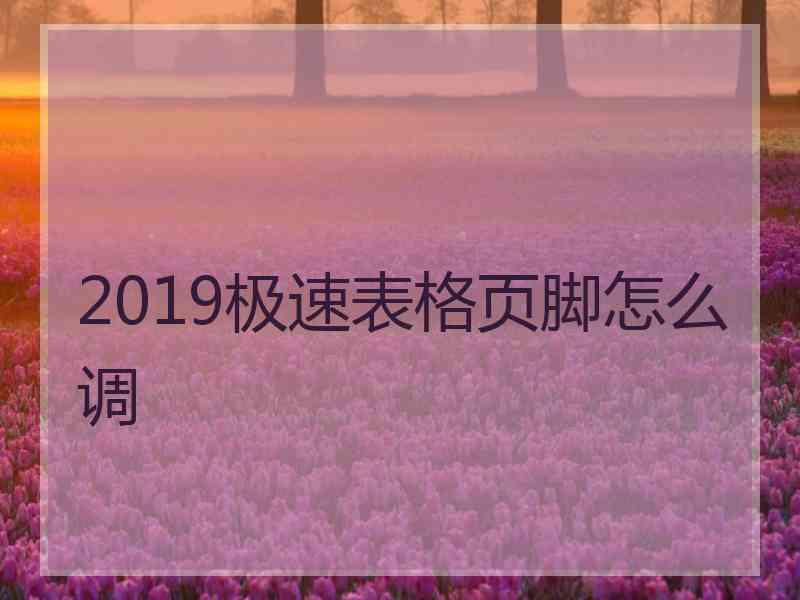 2019极速表格页脚怎么调